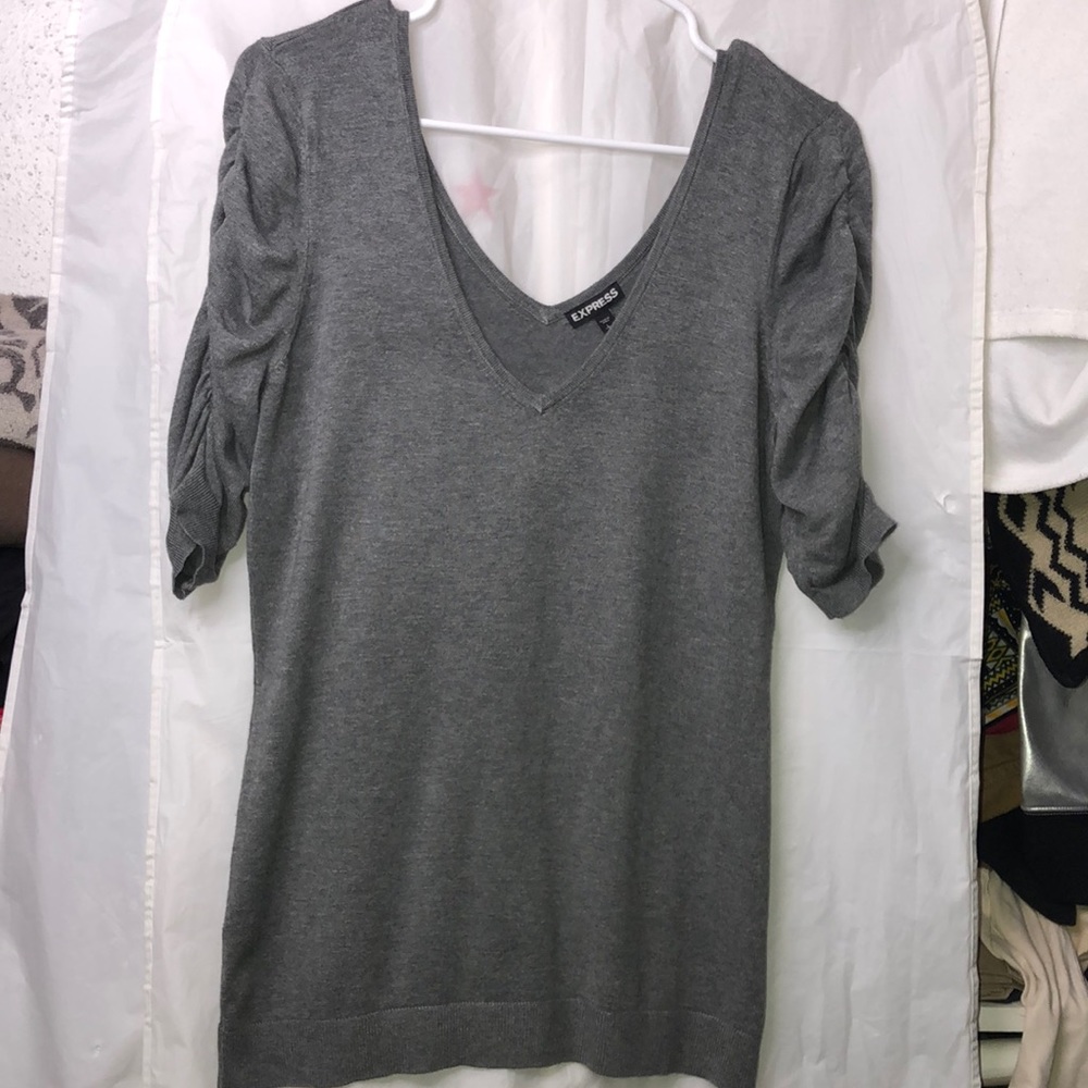Express gray v-neck blouse